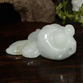 Giadeite naturale bianco da 39,59 ct, forma fantasia, traslucido