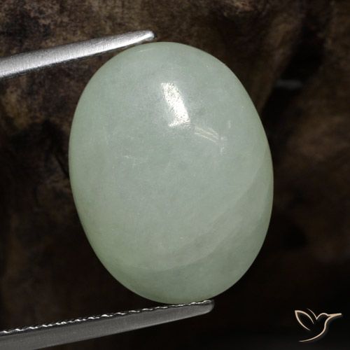 9.67ct Naturale Verde pallido Giadeite, Ovale, Traslucido