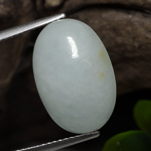 Giadeite Grigio chiaro Verde naturale da 10.04 ct, Taglio ovale, Traslucido