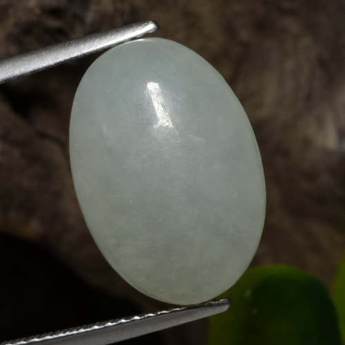 Giadeite naturale verde da 10,75 ct, taglio ovale, traslucido
