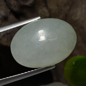 Giadeite naturale verde da 10,75 ct, taglio ovale, traslucido