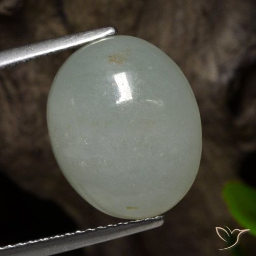 8.05ct Naturale Grigio verde Giadeite, Ovale, Traslucido