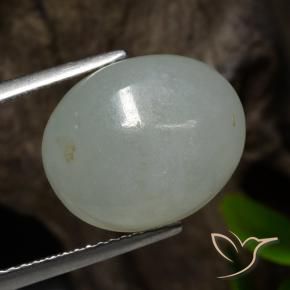 Giadeite Grigio verde naturale da 8.05 ct, Ovale, Traslucido