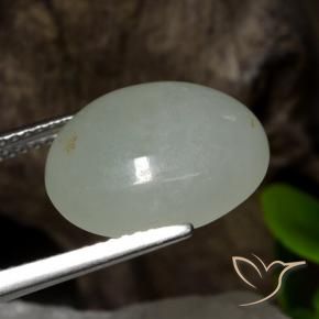 Giadeite Grigio verde naturale da 8.05 ct, Ovale, Traslucido