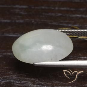 Giadeite Verde grigiastro naturale da 8.63 ct, Ovale, Traslucido