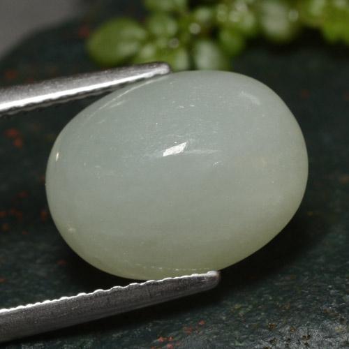 Giadeite naturale bianco da 7,11 ct, taglio ovale, traslucido