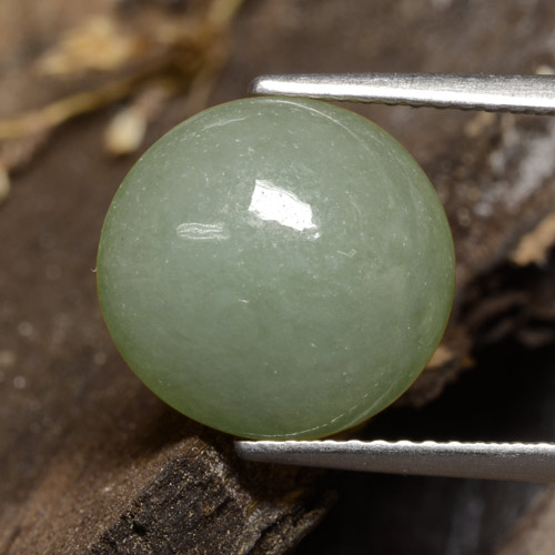 Giadeite naturale verde da 6,81 ct, taglio ovale, traslucido