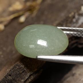 Giadeite naturale verde da 6,81 ct, taglio ovale, traslucido