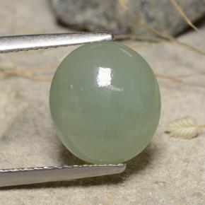 Giadeite naturale verde da 3,68 ct, taglio ovale, traslucido