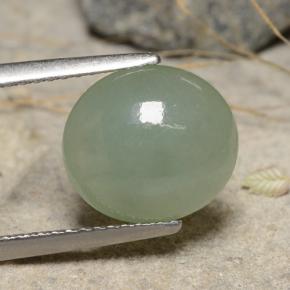 Giadeite naturale verde da 3,68 ct, taglio ovale, traslucido