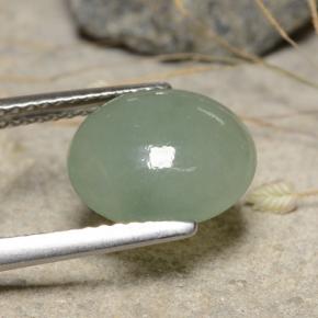 Giadeite naturale verde da 3,68 ct, taglio ovale, traslucido