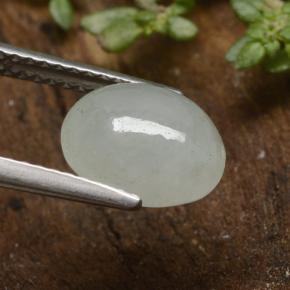Giadeite naturale verde da 3,34 ct, taglio ovale, traslucido