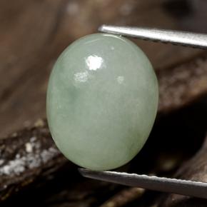 Giadeite naturale verde da 5,78 ct, taglio ovale, traslucido