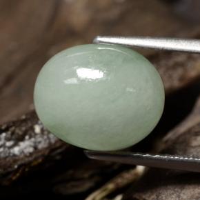 Giadeite naturale verde da 5,78 ct, taglio ovale, traslucido