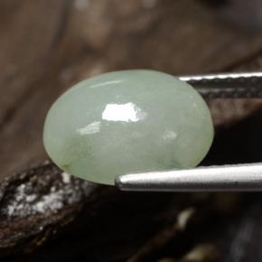 Giadeite naturale verde da 5,78 ct, taglio ovale, traslucido