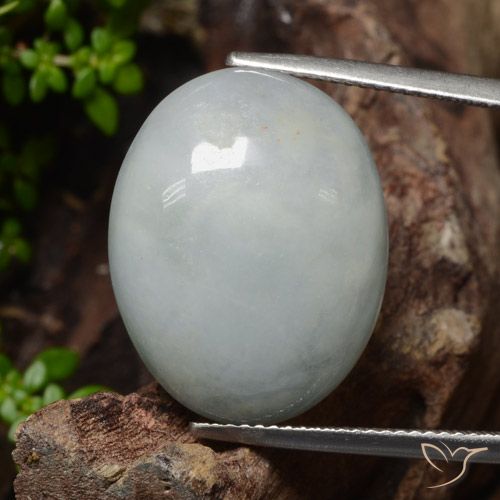 26.59ct Naturale Grigio medio Giadeite, Ovale, Traslucido