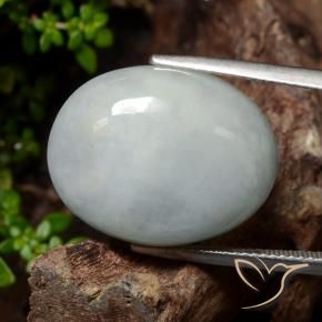 Giadeite Grigio medio naturale da 26.59 ct, Ovale, Traslucido