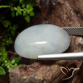 Giadeite Grigio medio naturale da 26.59 ct, Ovale, Traslucido
