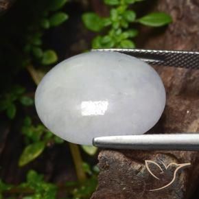 Giadeite Grigio chiaro naturale da 20.39 ct, Ovale, Traslucido