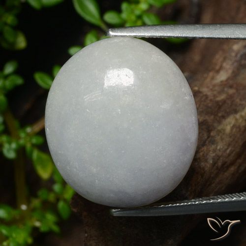 23.15ct Naturale Grigio chiaro Giadeite, Ovale, Traslucido