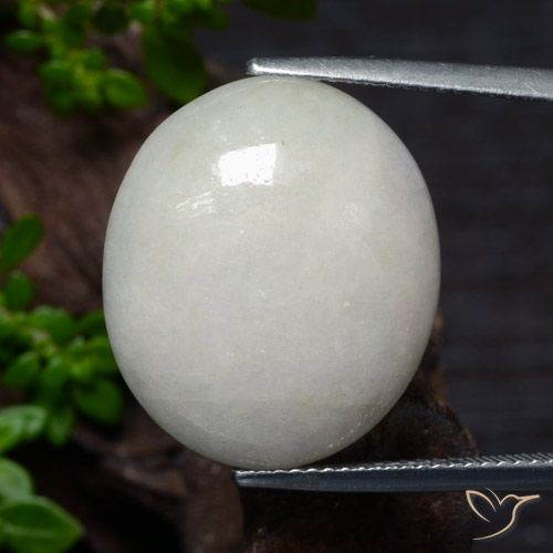 22.60ct Naturale Grigio molto chiaro Giadeite, Ovale, Traslucido