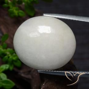 Giadeite Grigio molto chiaro naturale da 22.60 ct, Ovale, Traslucido