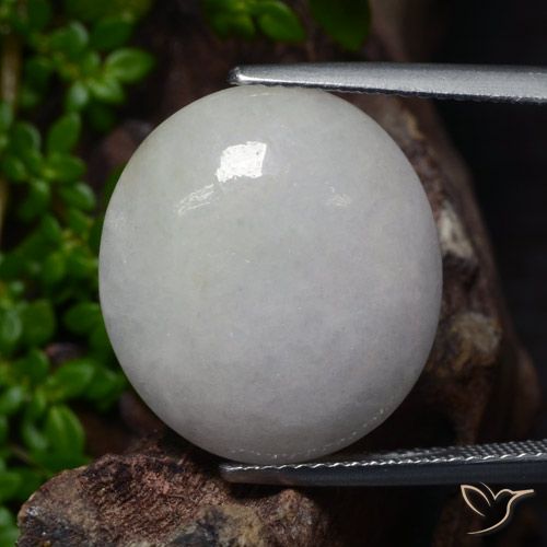 18.09ct Naturale Grigio medio Giadeite, Ovale, Traslucido