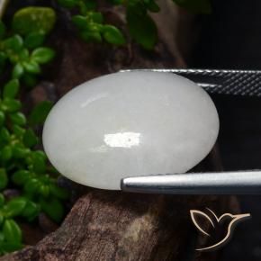 Giadeite Grigio medio naturale da 18.09 ct, Ovale, Traslucido