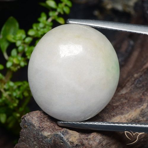 21.29ct Naturale Grigio molto chiaro Giadeite, Ovale, Traslucido