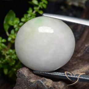 Giadeite Grigio molto chiaro naturale da 21.29 ct, Ovale, Traslucido