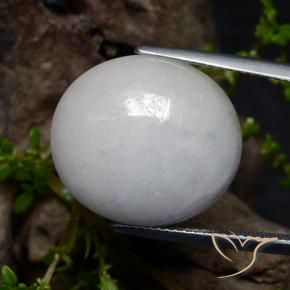 Giadeite Bianco grigio naturale da 22.55 ct, Ovale, Traslucido