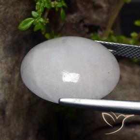 Giadeite Bianco grigio naturale da 24.10 ct, Ovale, Traslucido