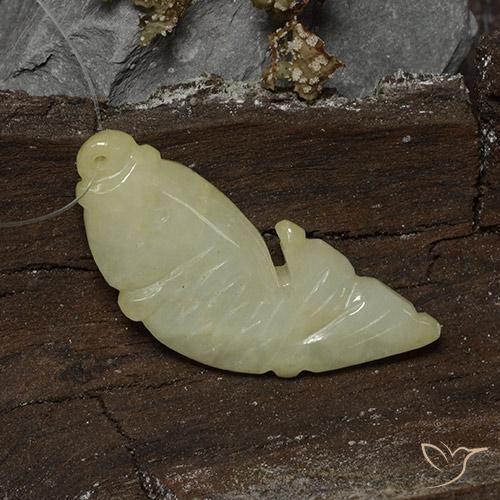 Giadeite Giallo verdastro naturale da 30.43 ct, Taglio a fantasia, Traslucido
