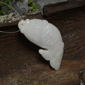 Giadeite naturale bianco da 25,96 ct, forma fantasia, traslucido