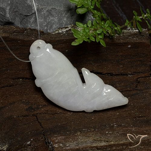 Giadeite naturale bianco da 25,47 ct, forma fantasia, traslucido