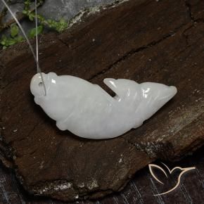 Giadeite naturale bianco da 25,47 ct, forma fantasia, traslucido