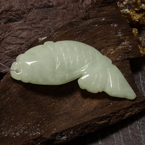 Giadeite naturale verde da 32,72 ct, forma fantasia, traslucido