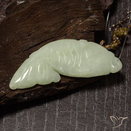 Giadeite Verde grigiastro naturale da 28.12 ct, Taglio a fantasia, Traslucido