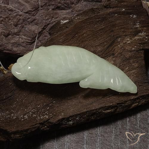 Giadeite Verde medio naturale da 37.57 ct, Taglio a fantasia, Traslucido