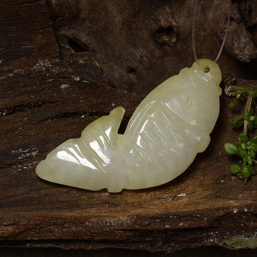 Giadeite naturale giallo da 26,52 ct, forma fantasia, traslucido