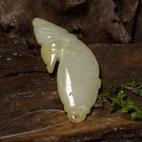 Giadeite naturale giallo da 26,52 ct, forma fantasia, traslucido