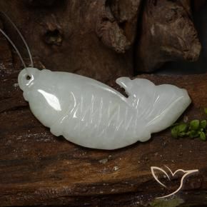 Giadeite Bianco grigio naturale da 34.27 ct, Taglio a fantasia, Traslucido