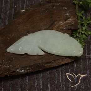 Giadeite Verde grigiastro naturale da 26.69 ct, Taglio a fantasia, Traslucido