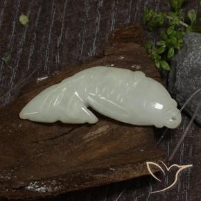 Giadeite Verde grigiastro naturale da 40.04 ct, Taglio a fantasia, Traslucido