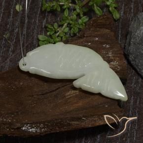 Giadeite Verde grigiastro naturale da 40.04 ct, Taglio a fantasia, Traslucido