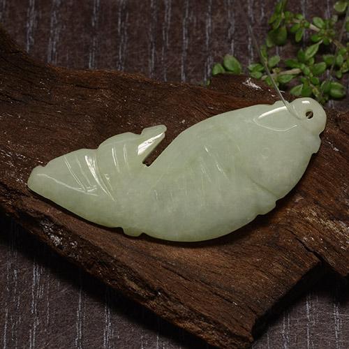 Giadeite naturale verde da 28,67 ct, forma fantasia, traslucido
