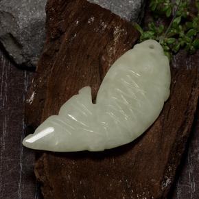 Giadeite Verde chiaro caldo naturale da 28.14 ct, Forma fantasia, Traslucido