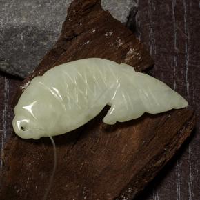 Giadeite Verde chiaro caldo naturale da 28.14 ct, Forma fantasia, Traslucido