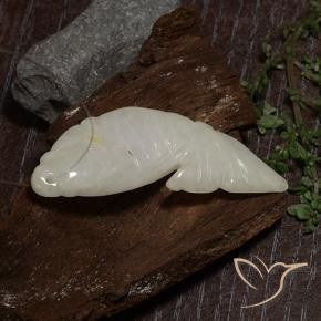 Giadeite Bianco grigio naturale da 29.96 ct, Taglio a fantasia, Traslucido