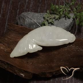 Giadeite Bianco grigio naturale da 29.96 ct, Taglio a fantasia, Traslucido